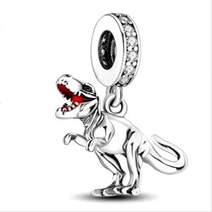 Silver T- Rex Pendant Charm